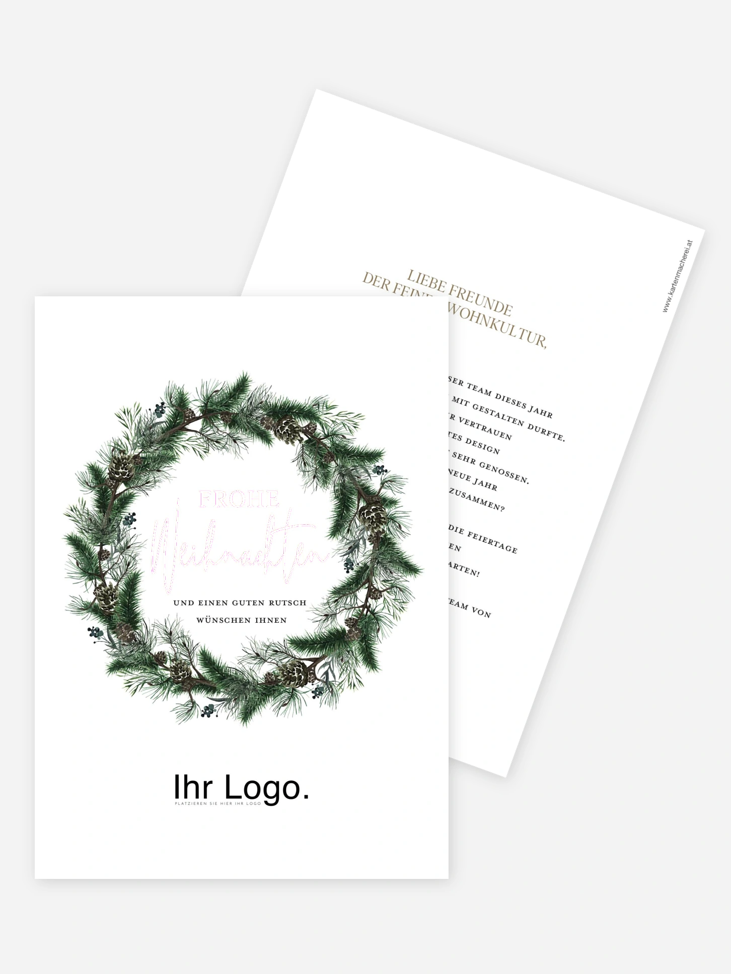 Geschäftliche Weihnachtskarte Pine Wreath