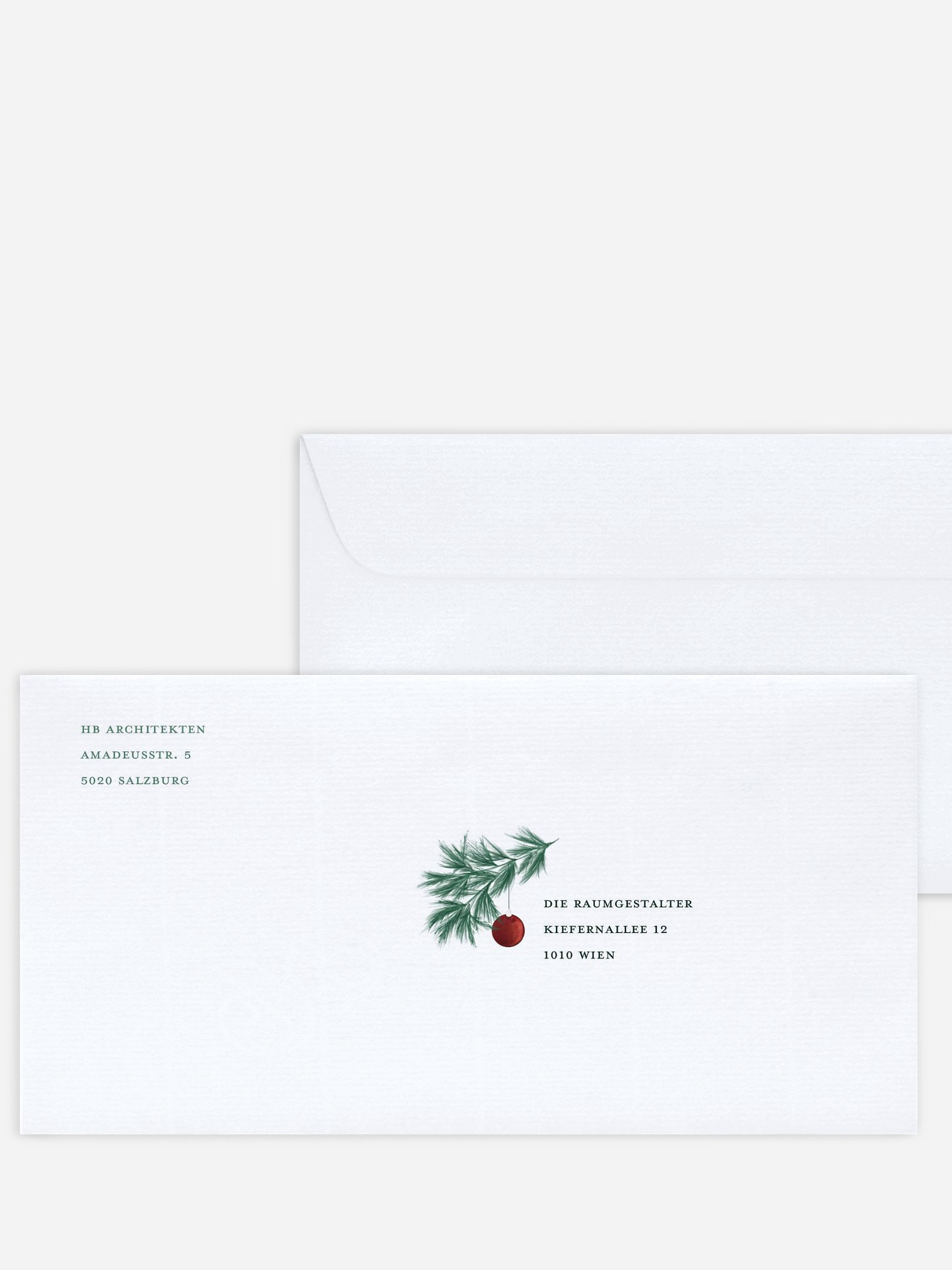 Bedruckte Umschläge geschäftl. Weihnachten Geschmückt
