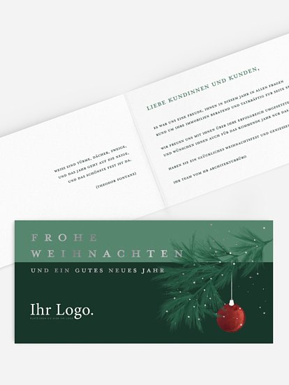 Geschäftliche Weihnachtskarte Geschmückt