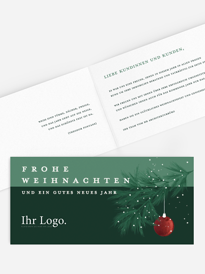 Geschäftliche Weihnachtskarte Geschmückt