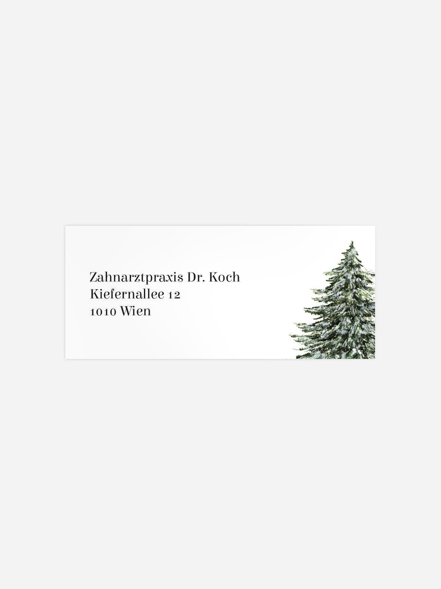 Absenderaufkleber geschäftl. Weihnachten Tannentrio Kraftpapier