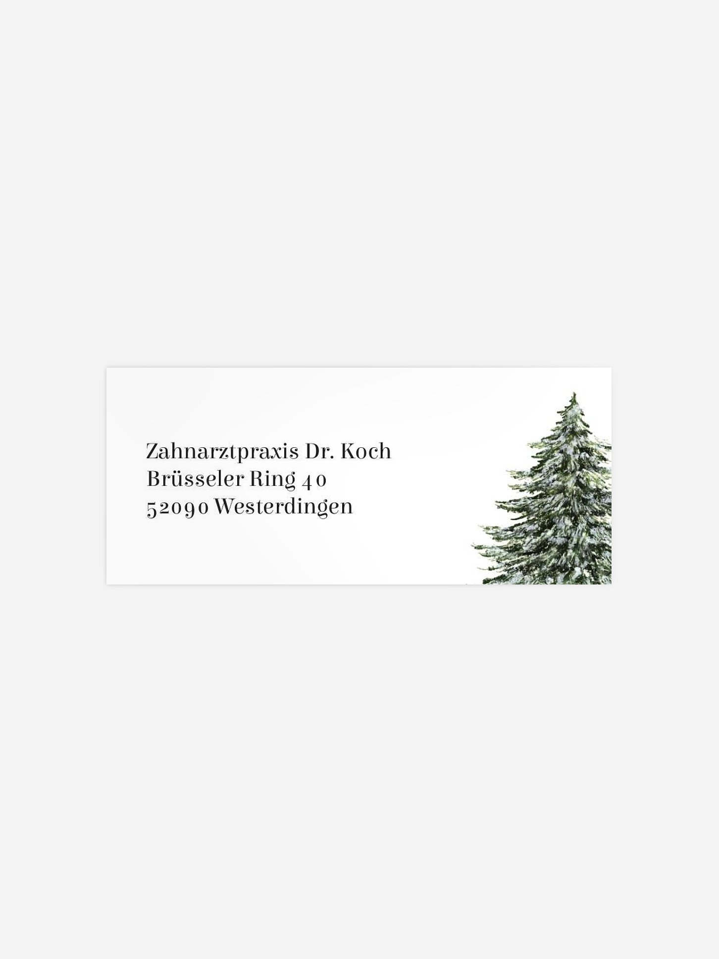 Absenderaufkleber geschäftl. Weihnachten Tannentrio Kraftpapier