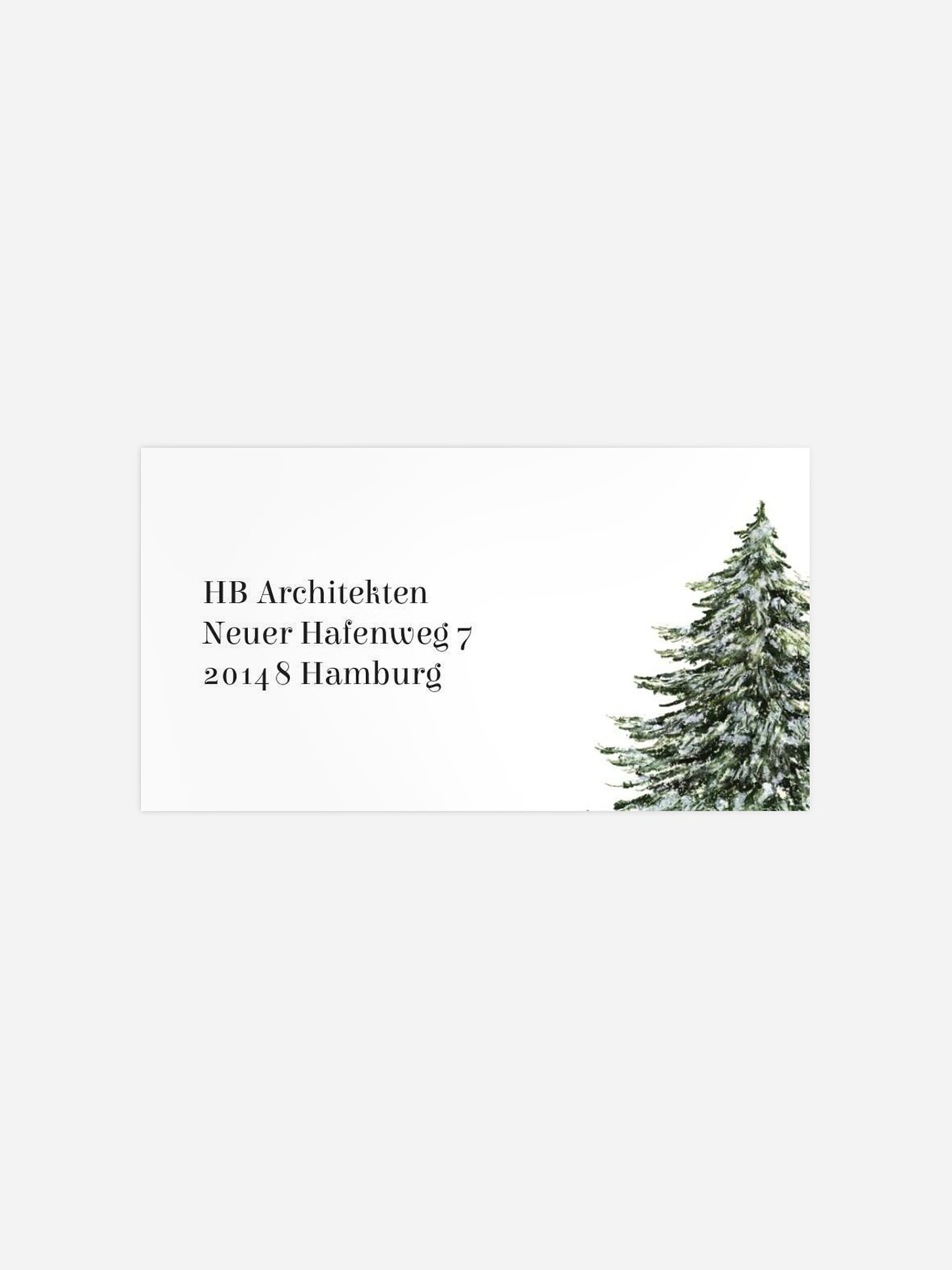 Empfängeraufkleber geschäftl. Weihnachten Tannentrio Kraftpapier