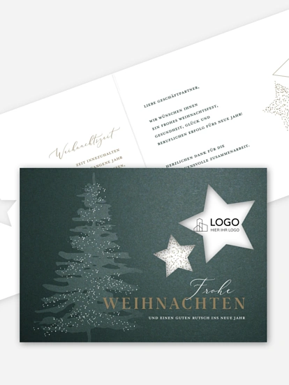 Geschäftliche Weihnachtskarte Classy Tree Sternstanze