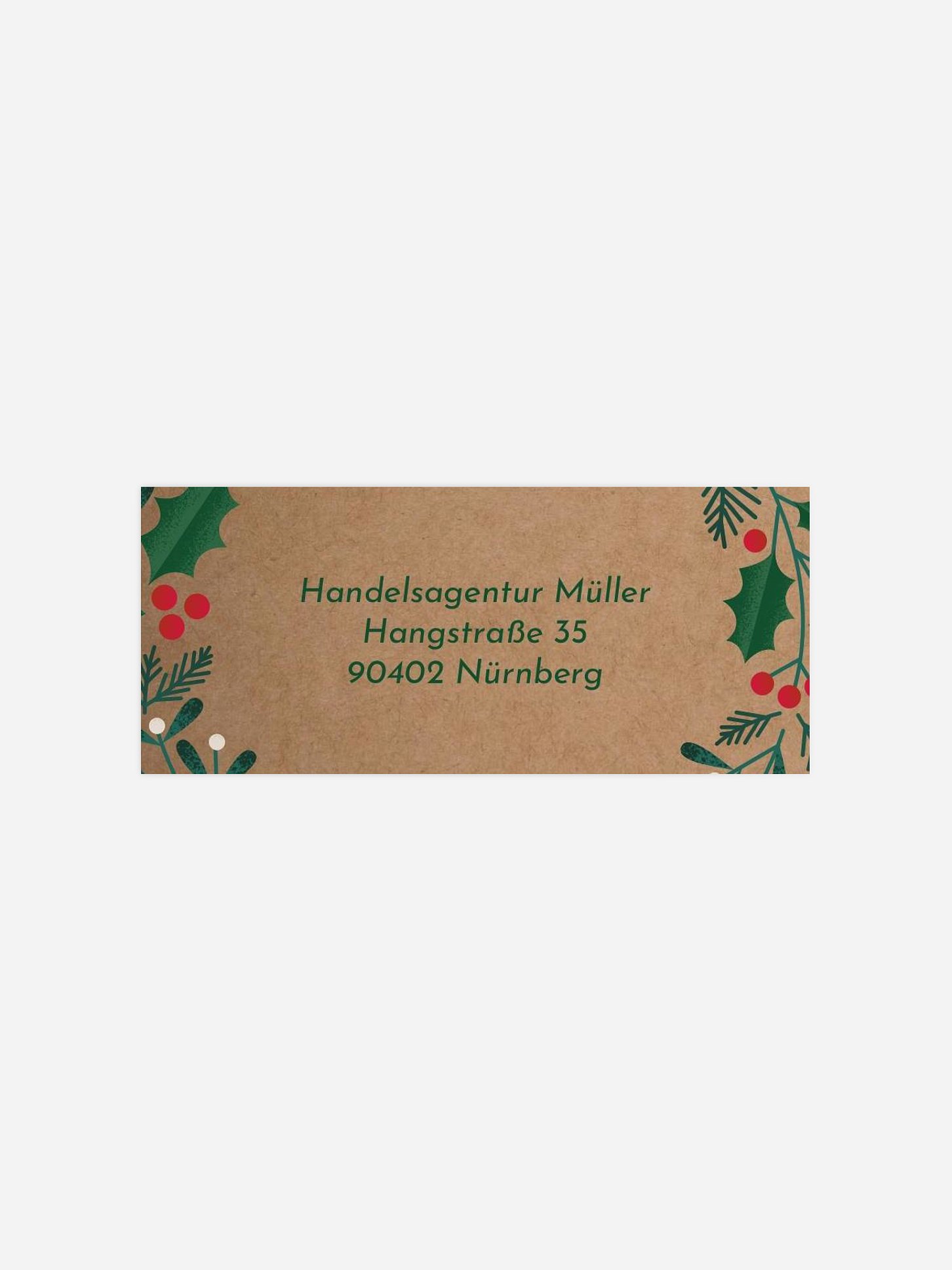 Absenderaufkleber geschäftl. Weihnachten Tannengrün