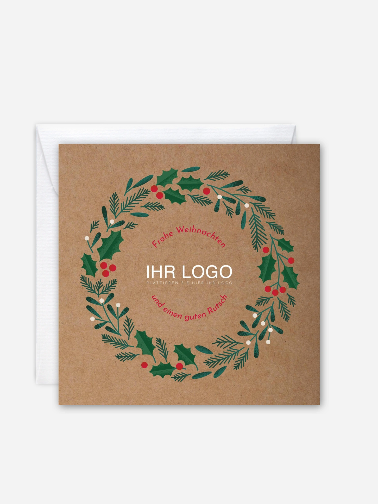 Geschäftliche Weihnachtskarte Tannengrün