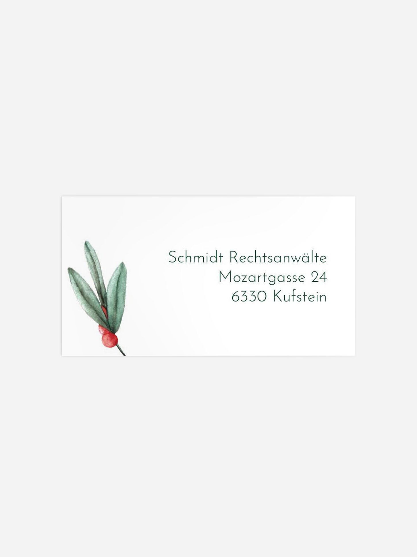 Empfängeraufkleber geschäftl. Weihnachten Berries (gestanzt)