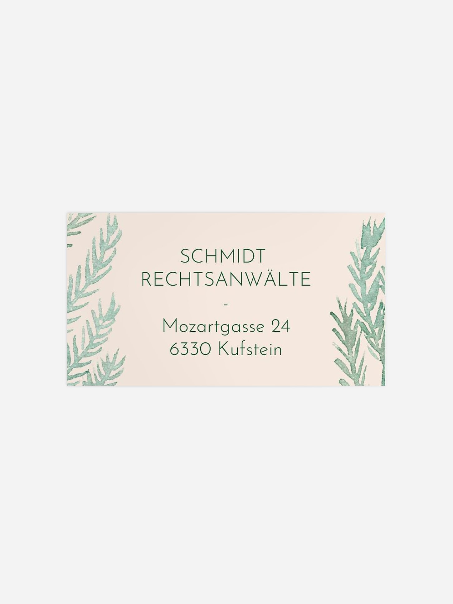 Empfängeraufkleber geschäftl. Weihnachten Xmas Greenery (gestanzt)