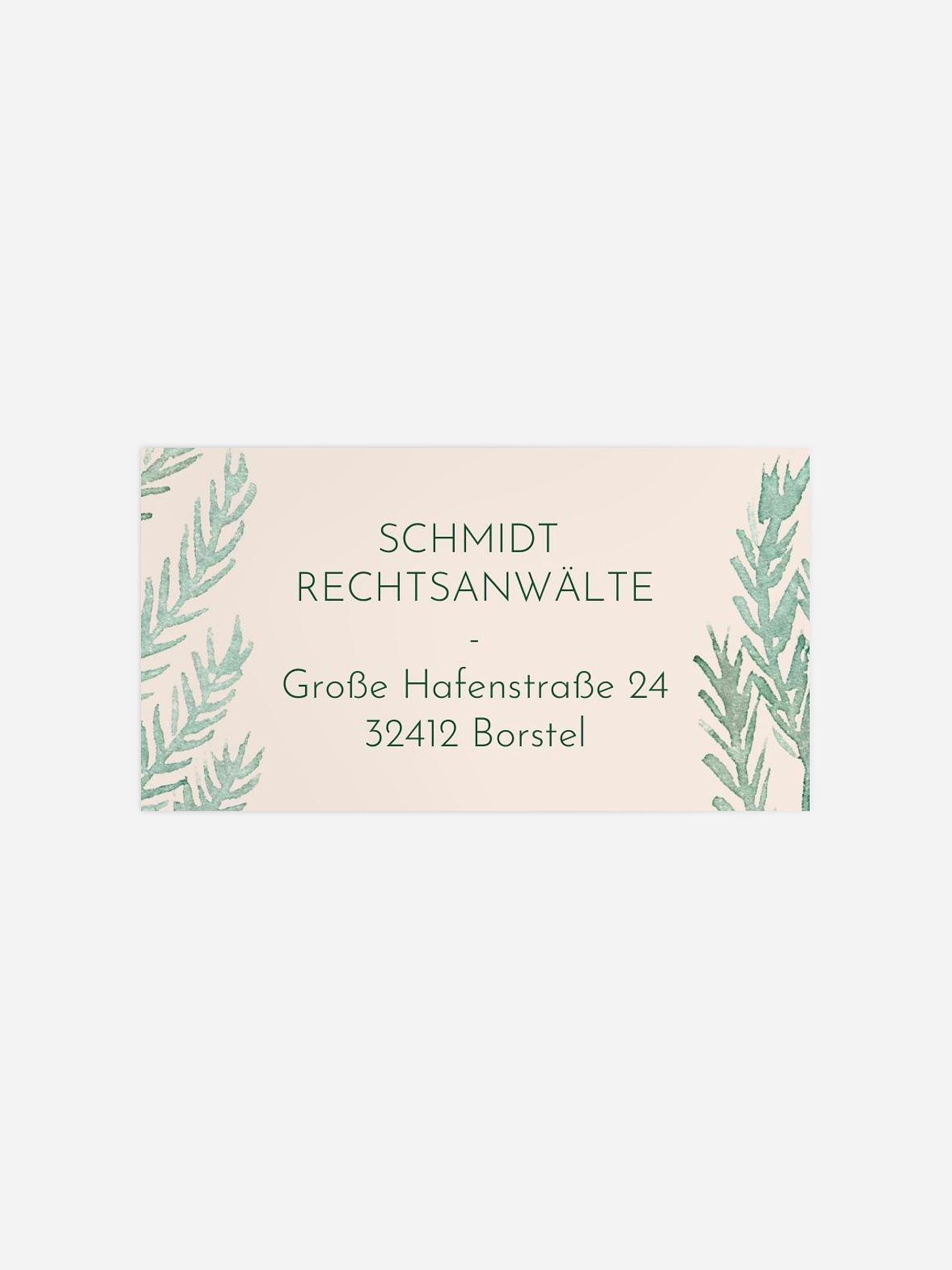 Empfängeraufkleber geschäftl. Weihnachten Xmas Greenery (gestanzt)