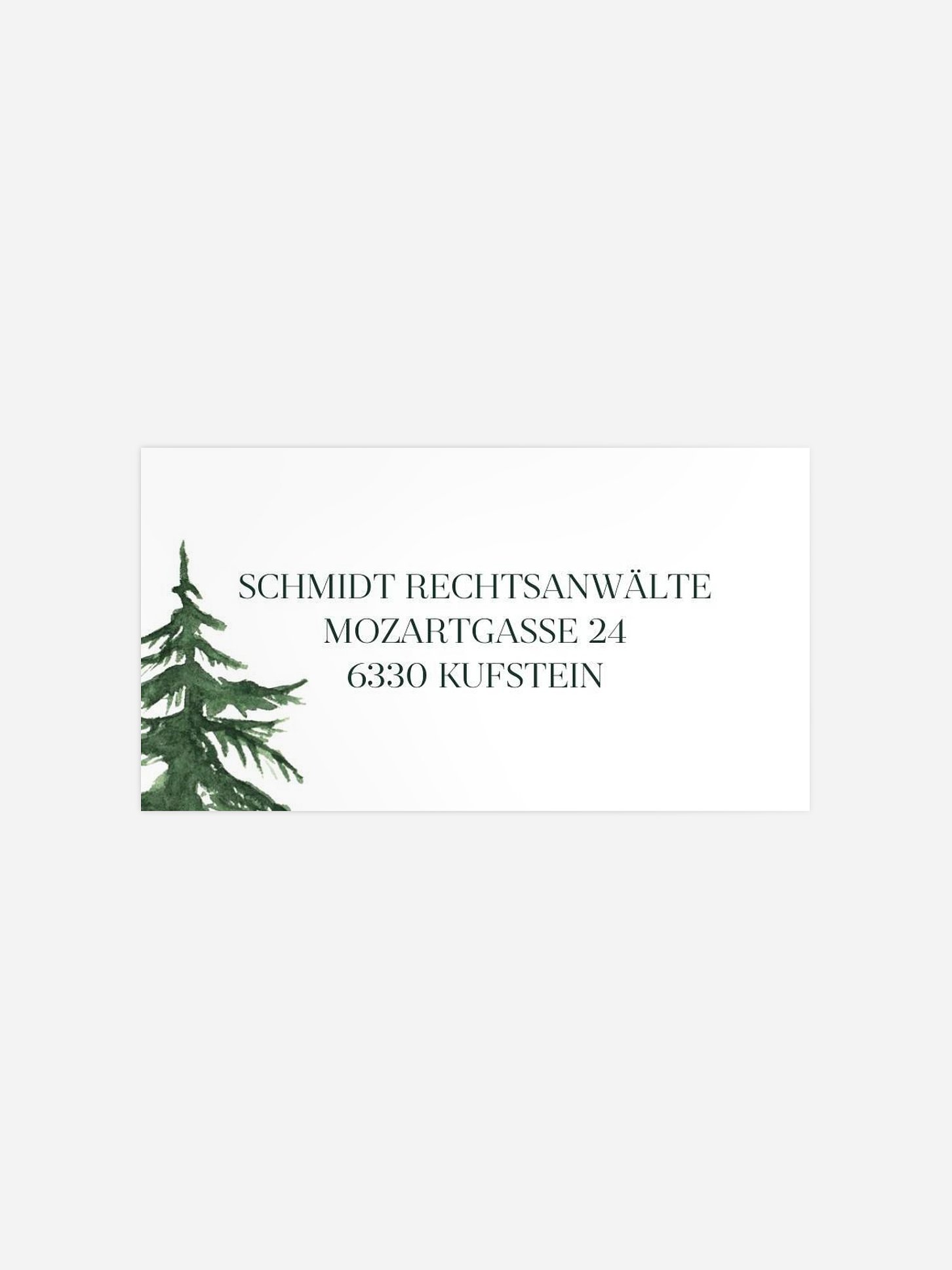 Empfängeraufkleber geschäftl. Weihnachten Warm Wintertrees
