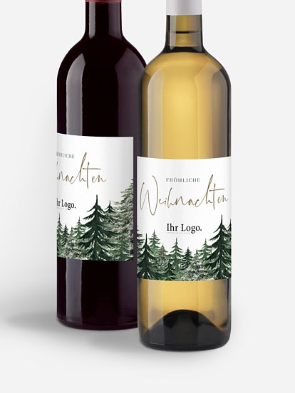 Flaschenetikett geschäftlich Warm Wintertrees