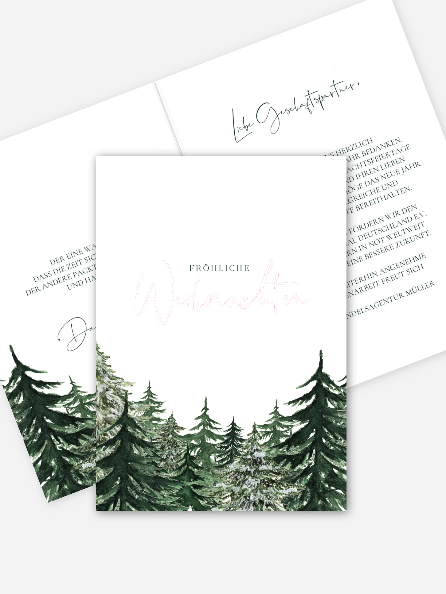 Spendenkarten Geschäftlich Warm Wintertrees