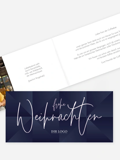 Geschäftliche Weihnachtskarte Schwungvolle Weihnachten