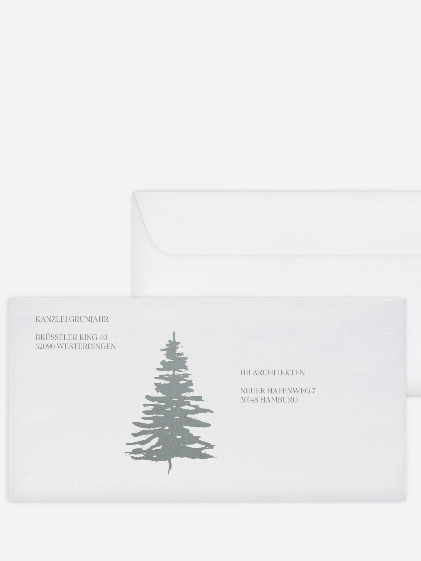 Bedruckte Umschläge geschäftl. Weihnachten Classy Tree