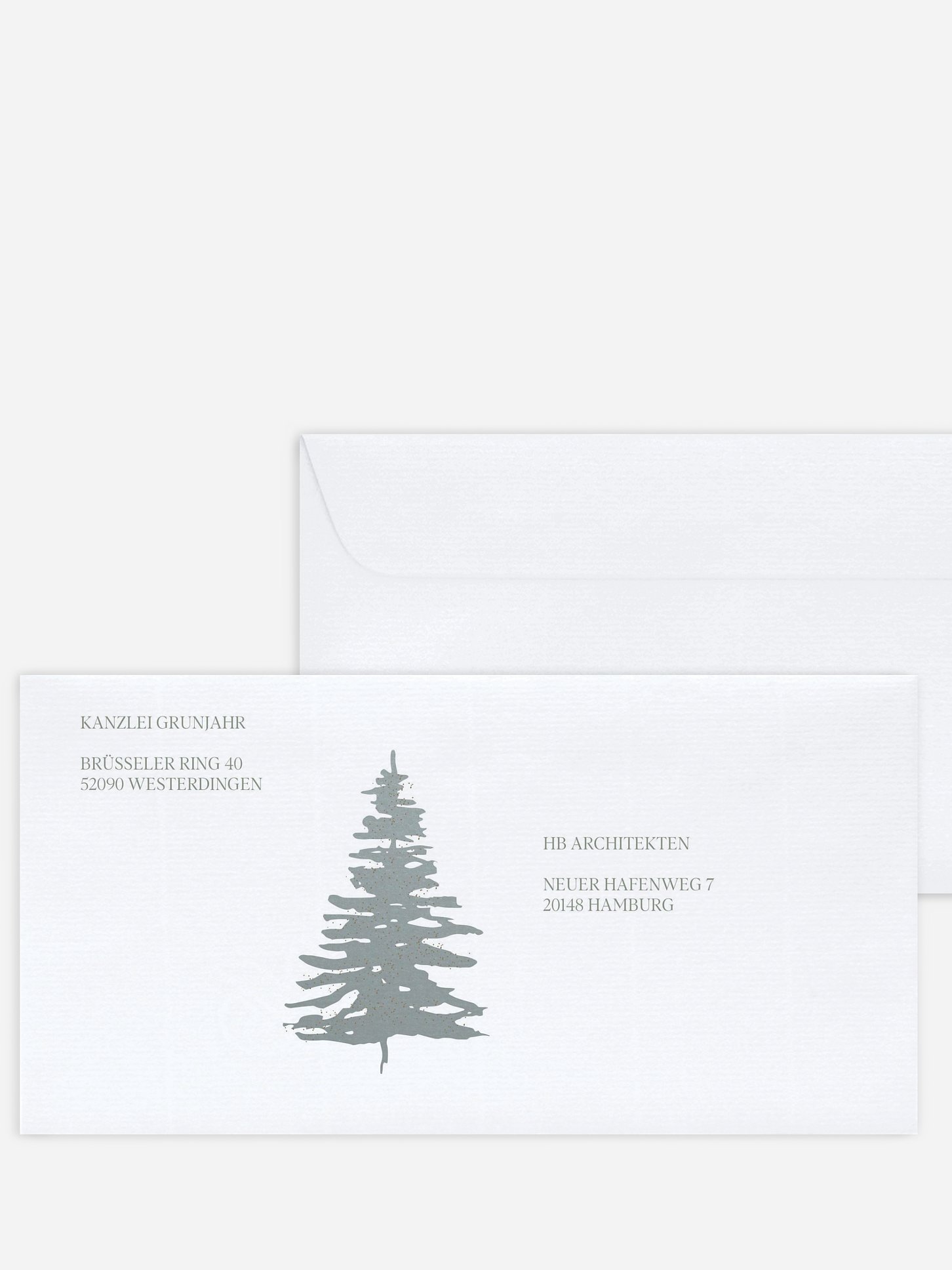 Bedruckte Umschläge geschäftl. Weihnachten Classy Tree