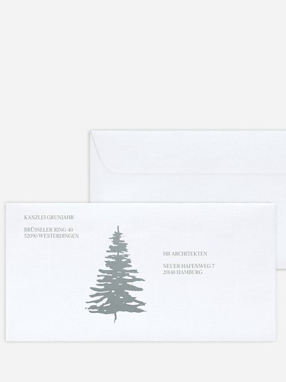 Bedruckte Umschläge geschäftl. Weihnachten Classy Tree
