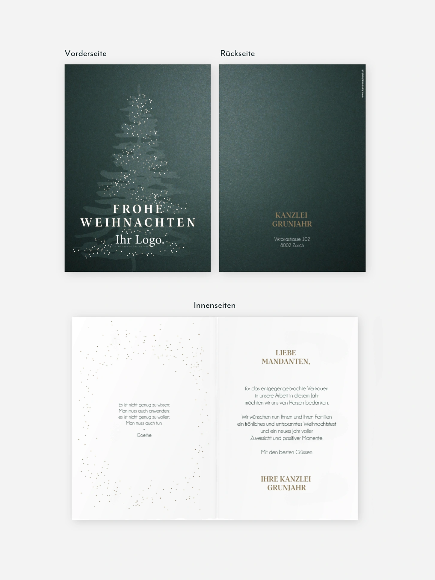 Geschäftliche Weihnachtskarte Classy Tree