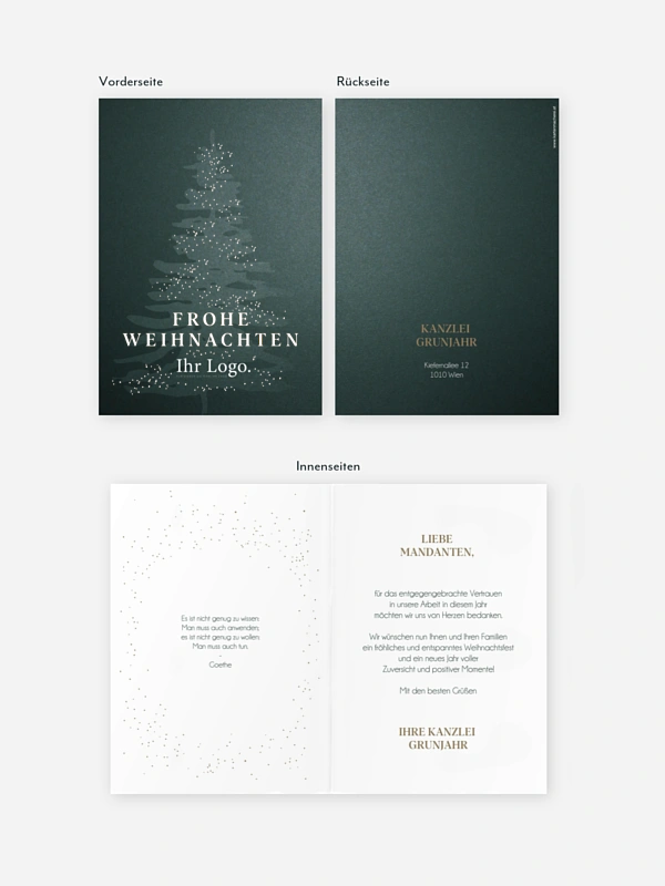 Geschäftliche Weihnachtskarte Classy Tree