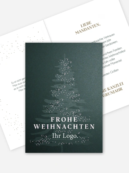 Geschäftliche Weihnachtskarte Classy Tree