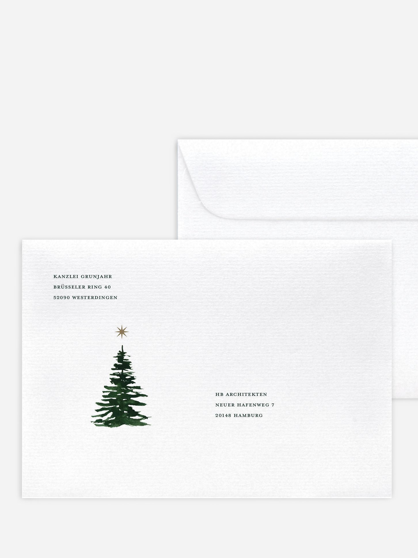Bedruckte Umschläge geschäftl. Weihnachten The Three