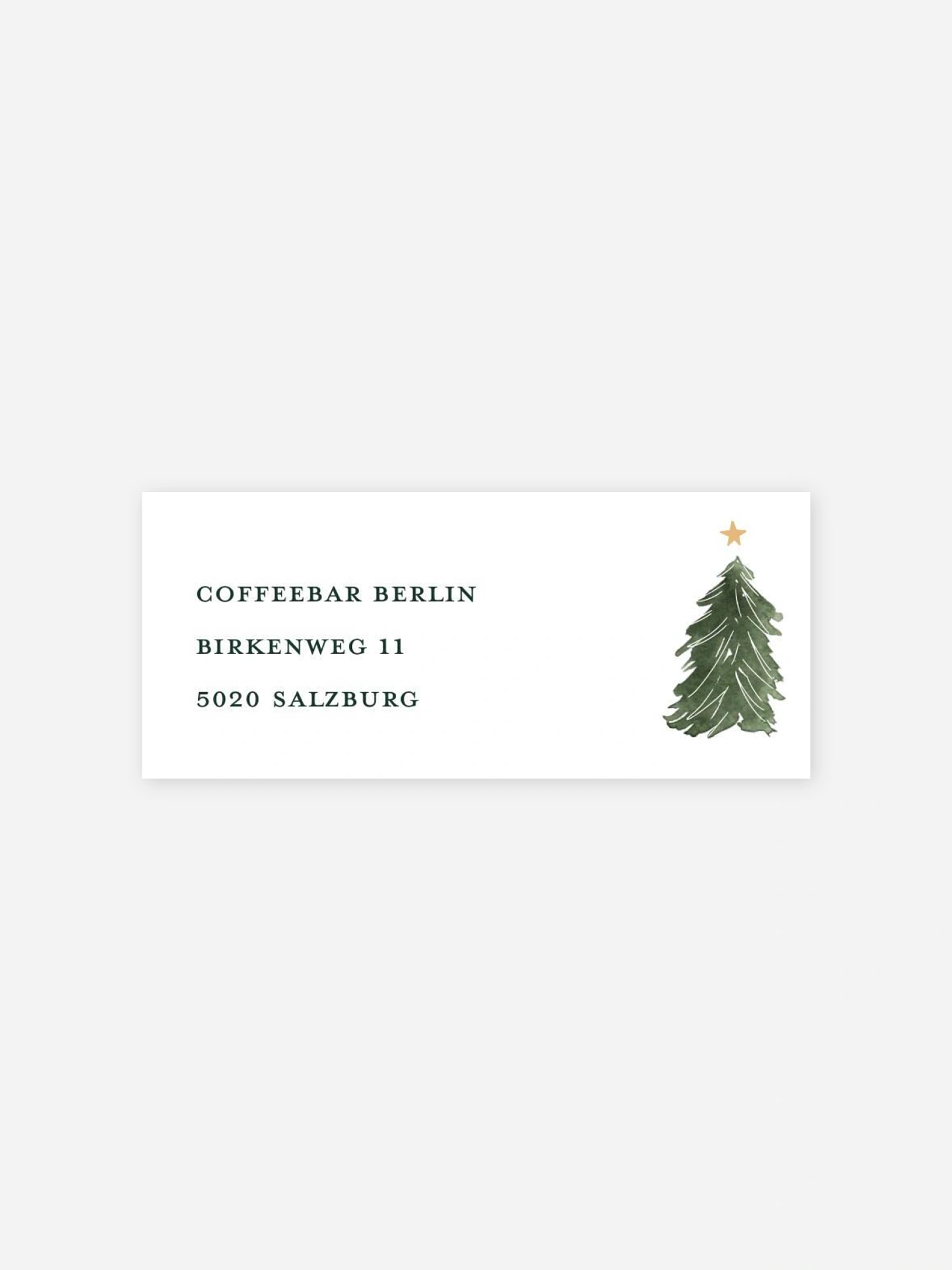 Absenderaufkleber geschäftl. Weihnachten Goldtannen