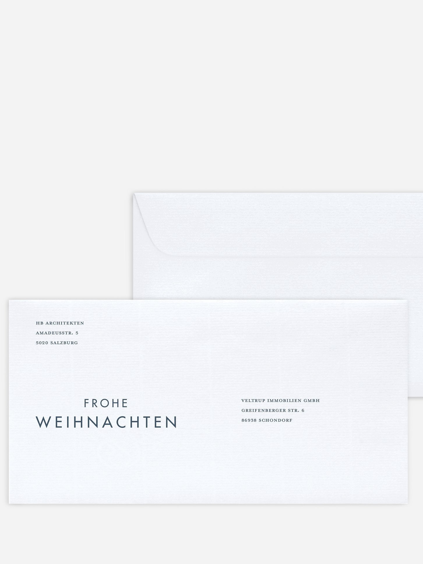 Bedruckte Umschläge geschäftl. Weihnachten Papiertannenbaum
