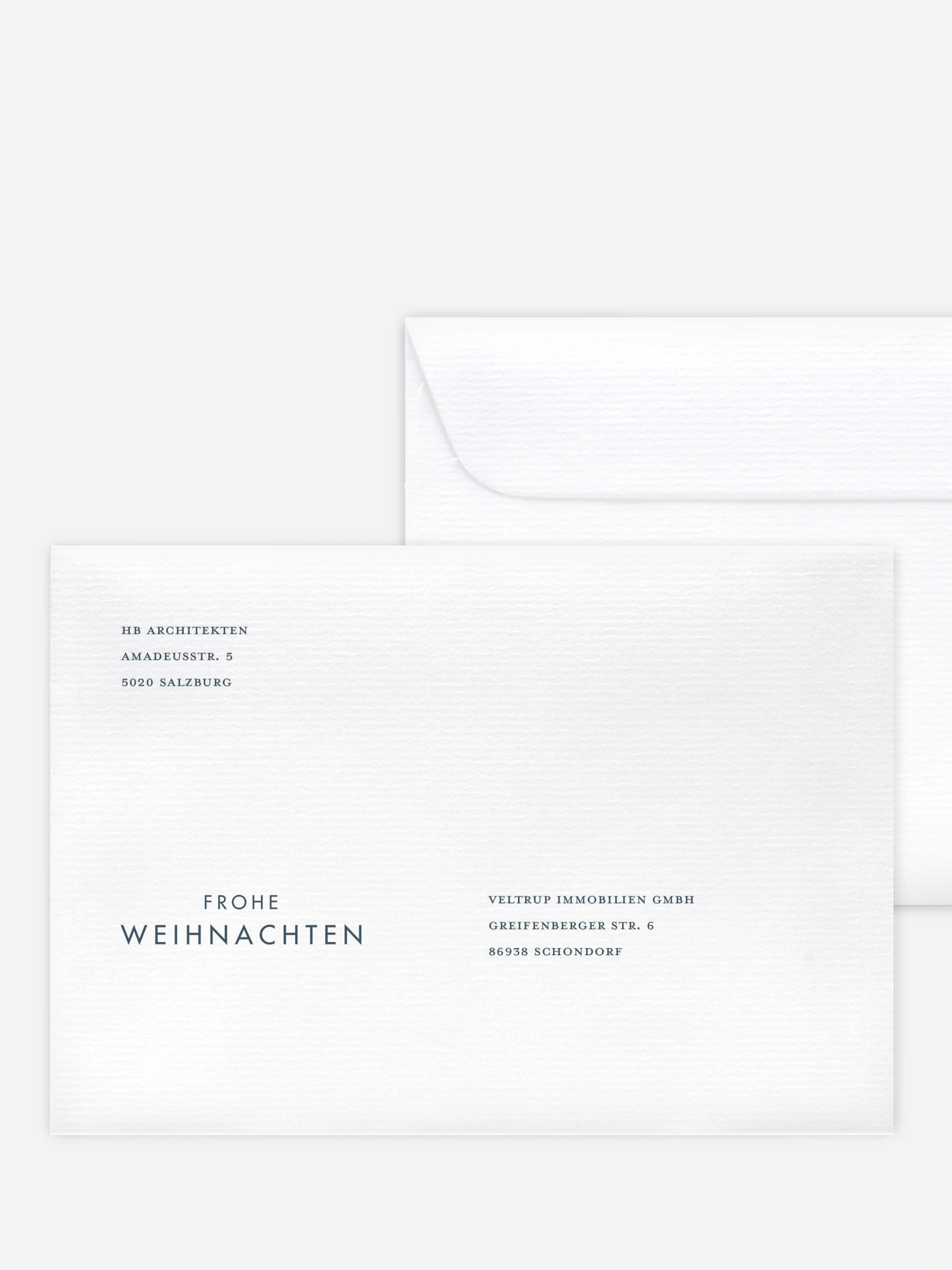 Bedruckte Umschläge geschäftl. Weihnachten Papiertannenbaum