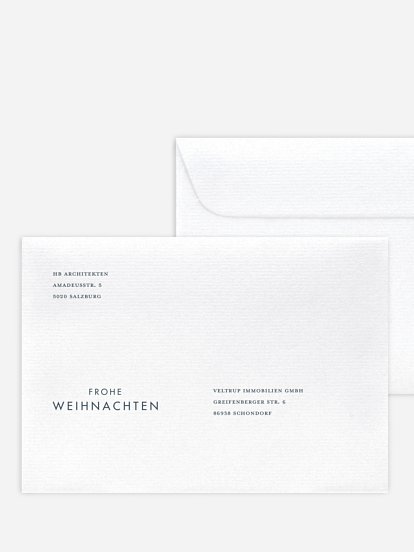 Bedruckte Umschläge geschäftl. Weihnachten Papiertannenbaum