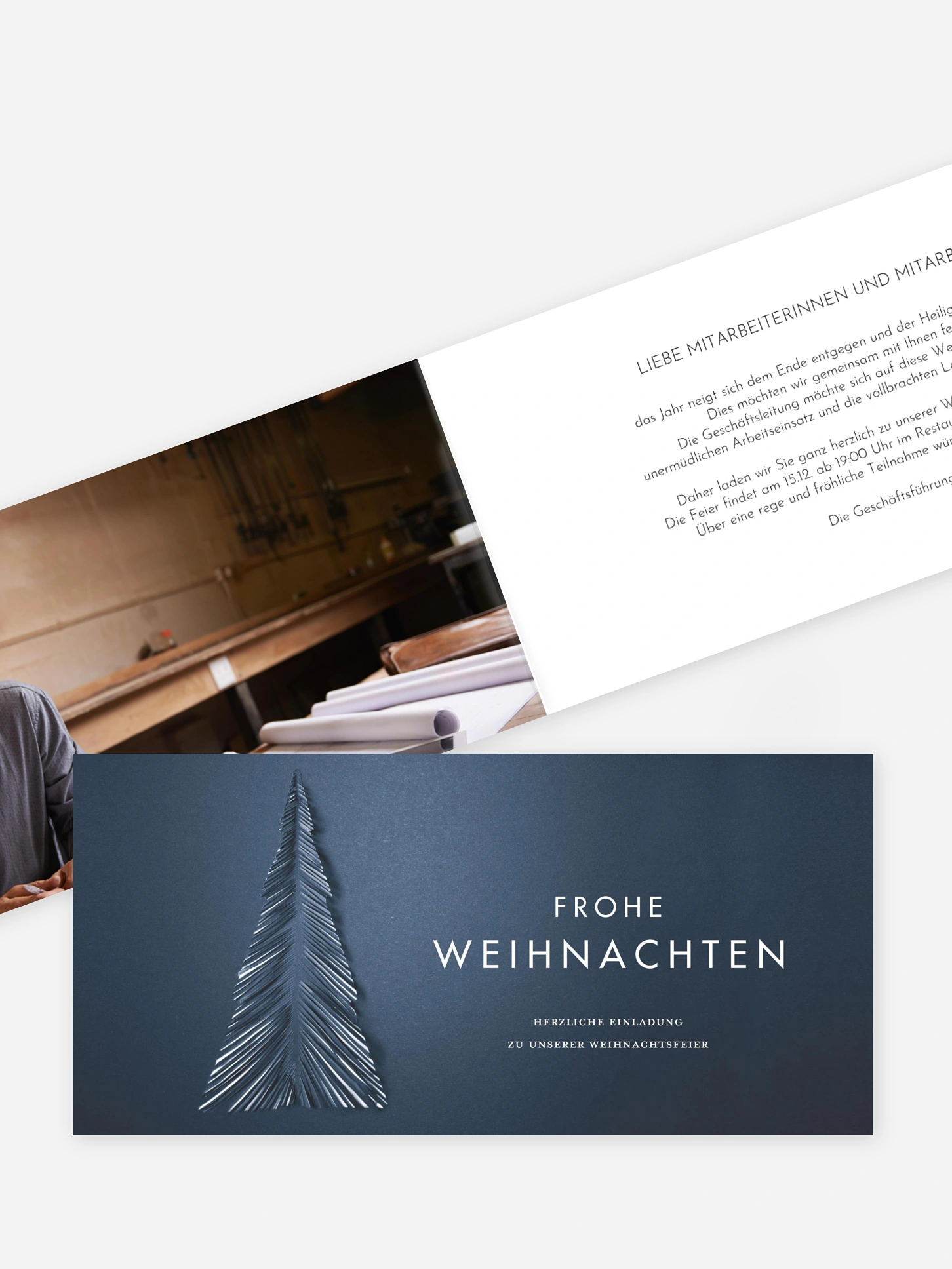 Weihnachtsfeier Papiertannenbaum
