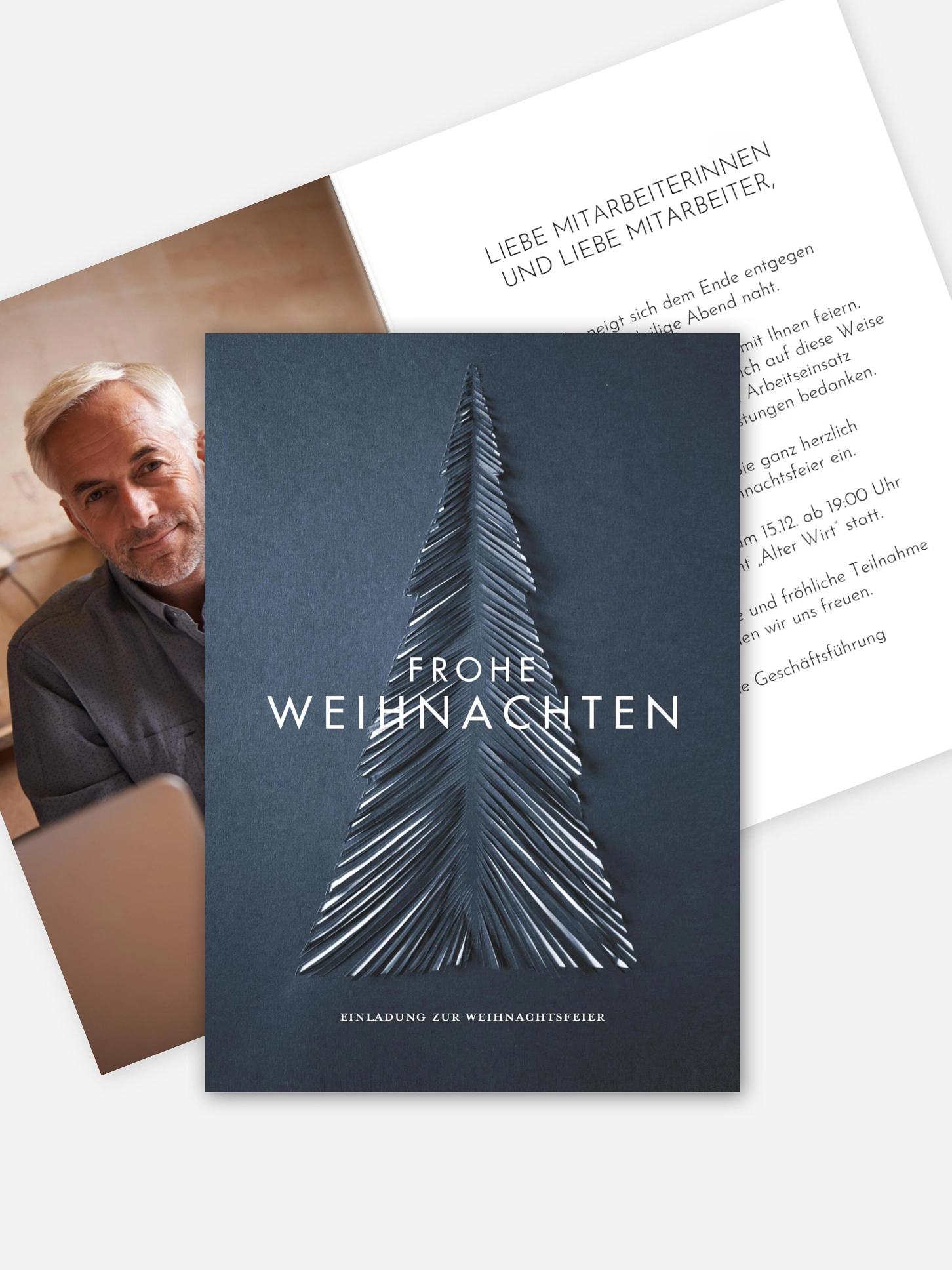 Weihnachtsfeier Papiertannenbaum