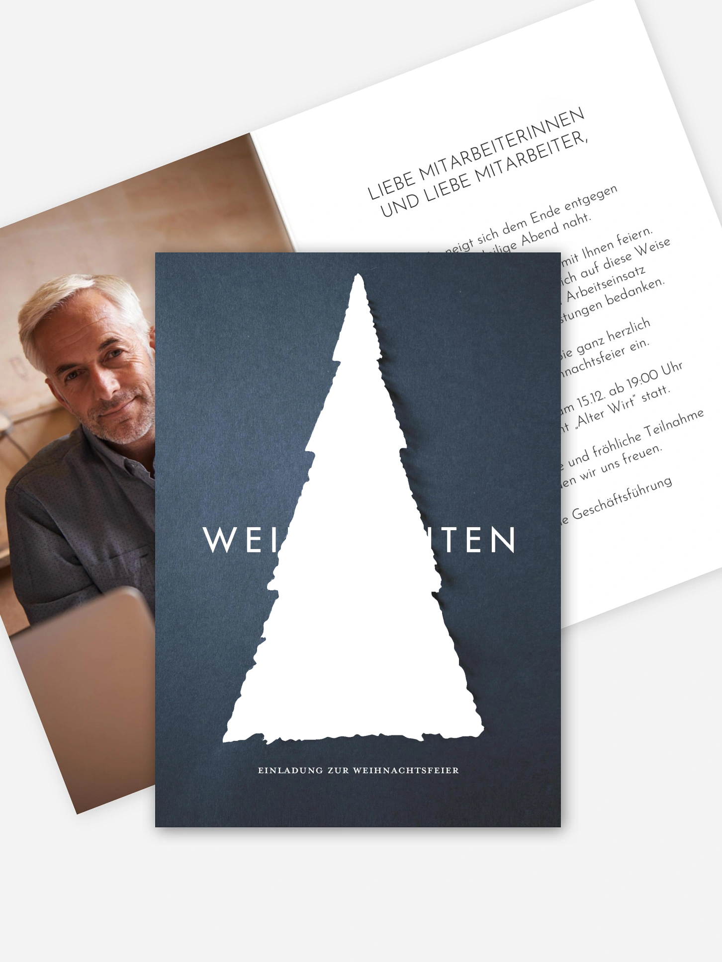 Weihnachtsfeier Papiertannenbaum