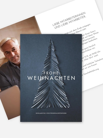 Weihnachtsfeier Papiertannenbaum