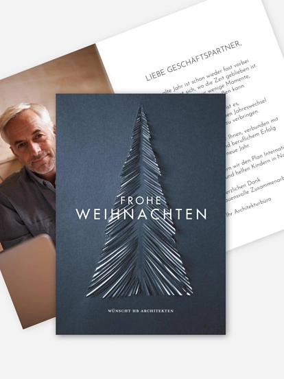 Spendenkarten Geschäftlich Papiertannenbaum