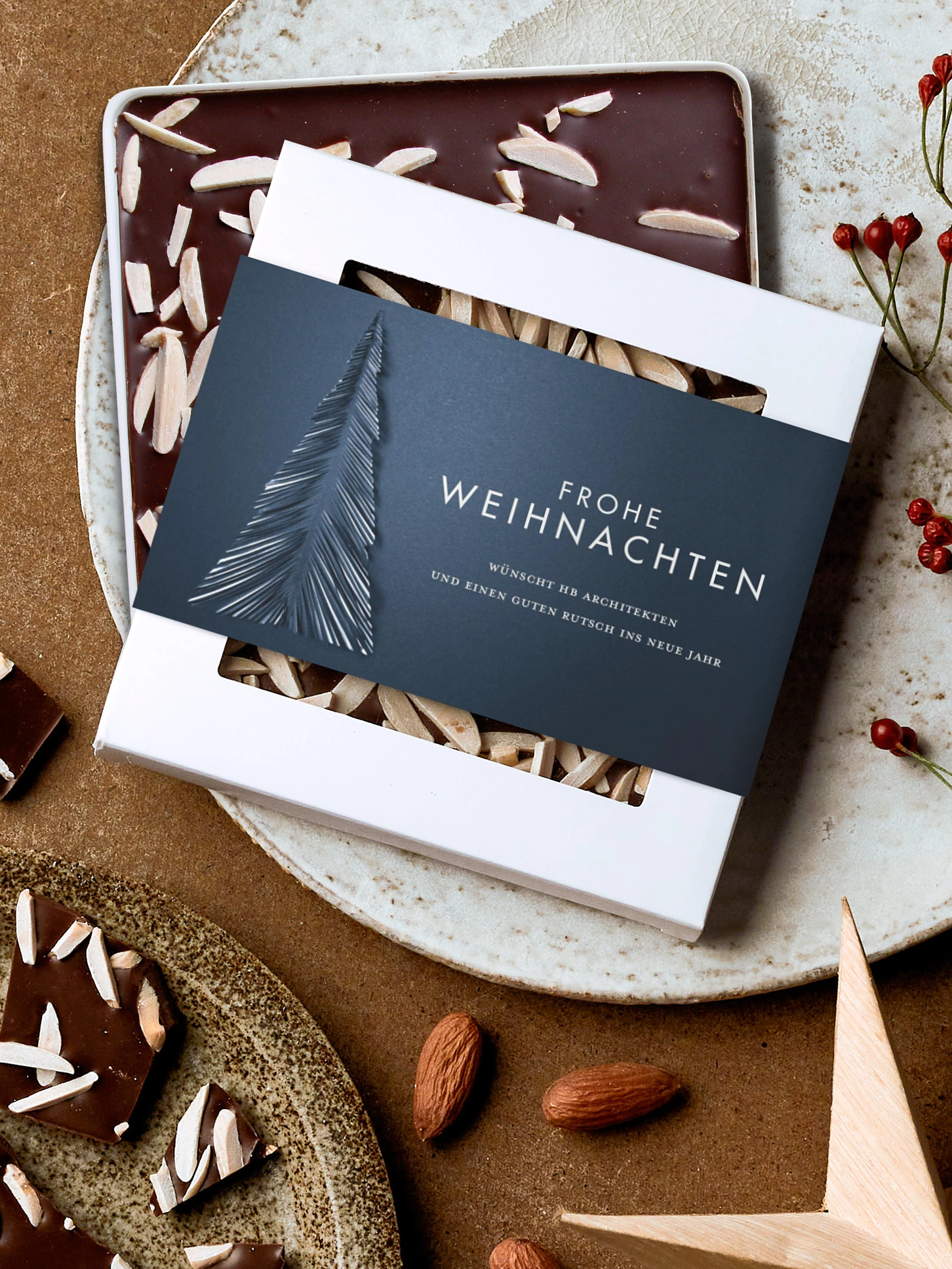 Schokobox geschäftlich Papiertannenbaum Lack