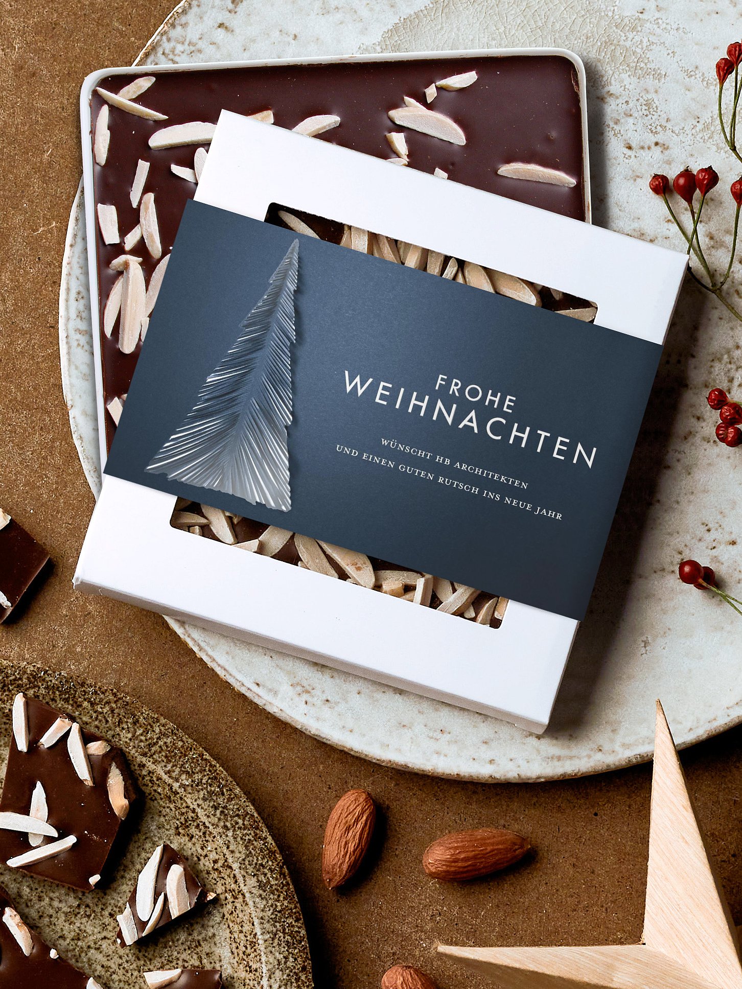 Schokobox geschäftlich Papiertannenbaum Lack
