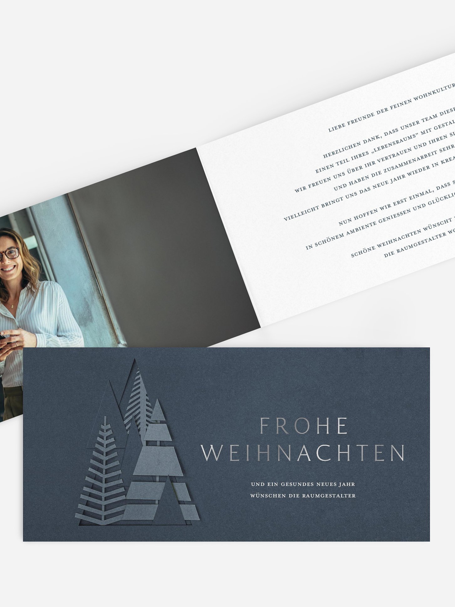 Geschäftliche Weihnachtskarte Chic Silhouette