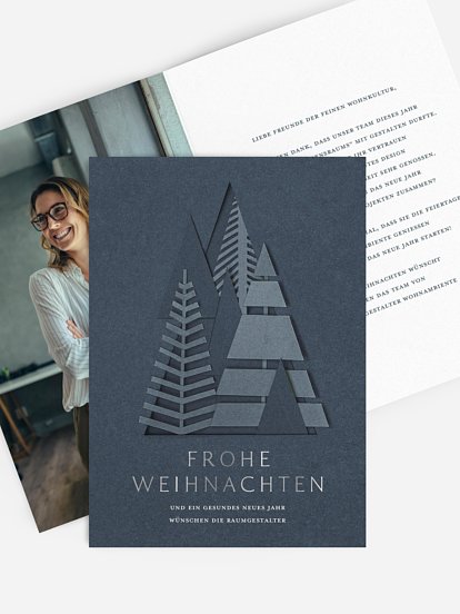 Geschäftliche Weihnachtskarte Chic Silhouette