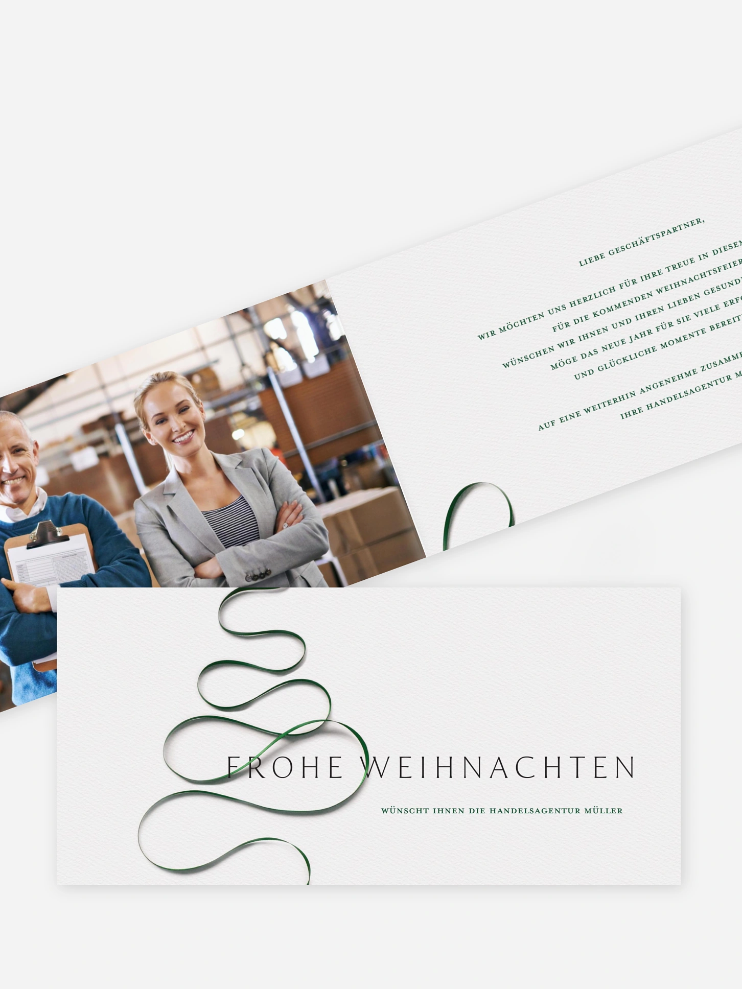 Geschäftliche Weihnachtskarte Ribbon Tree