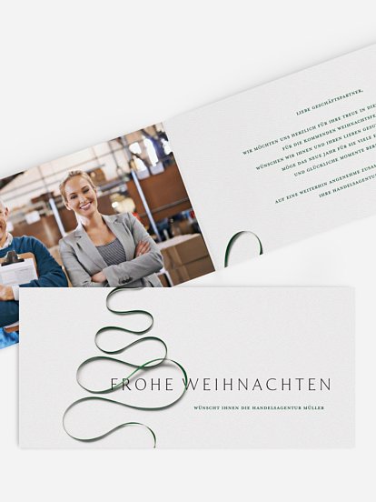 Geschäftliche Weihnachtskarte Ribbon Tree