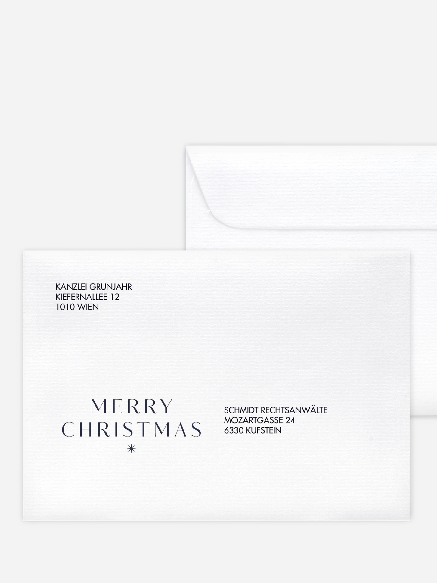 Bedruckte Umschläge geschäftl. Weihnachten Christmas Star