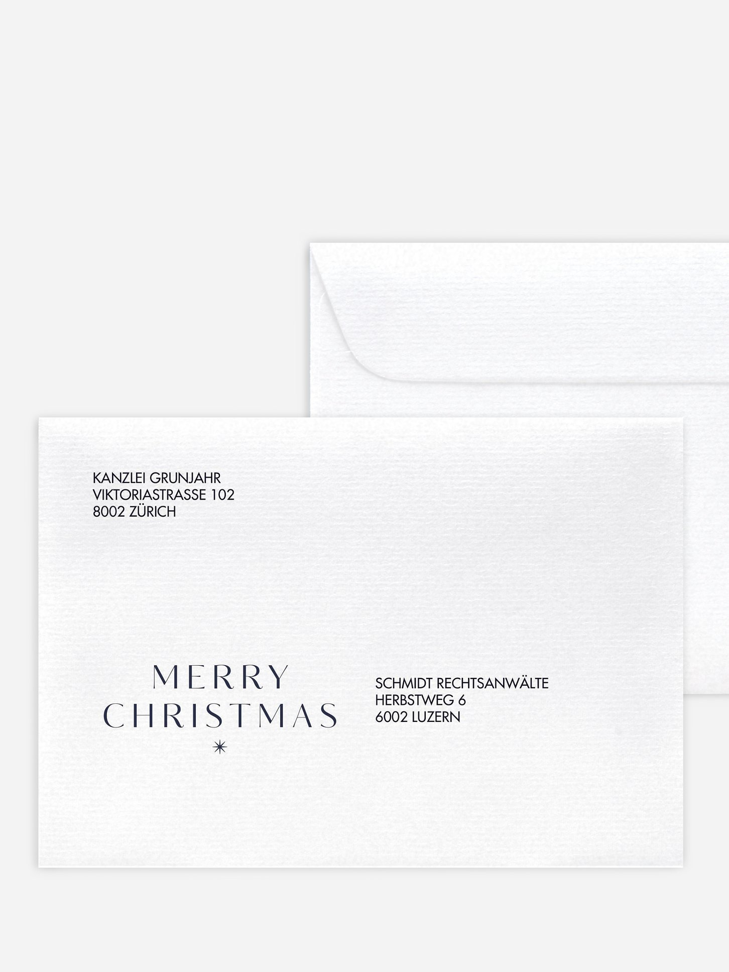 Bedruckte Umschläge geschäftl. Weihnachten Christmas Star