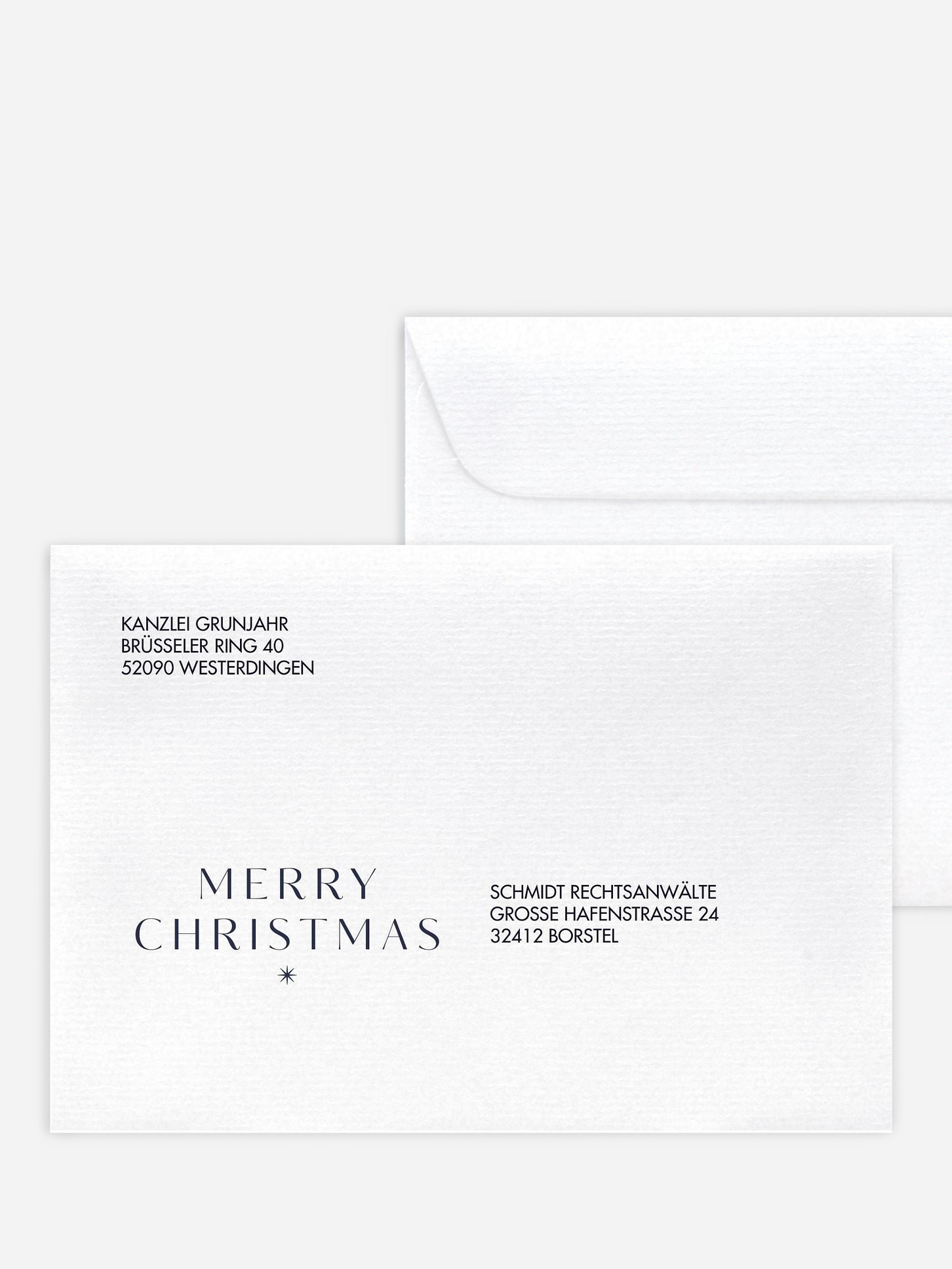 Bedruckte Umschläge geschäftl. Weihnachten Christmas Star