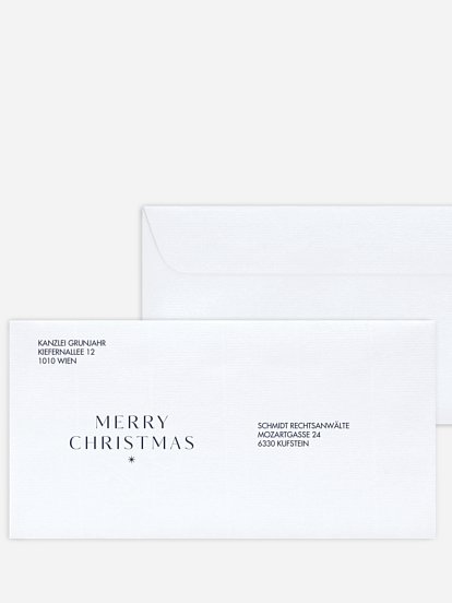 Bedruckte Umschläge geschäftl. Weihnachten Christmas Star