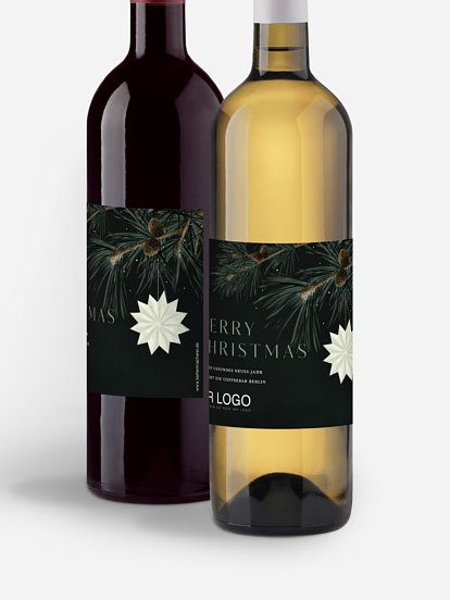 Flaschenetikett geschäftlich Frosty Pine