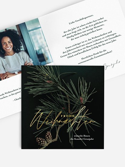 Geschäftliche Weihnachtskarte Modern Pine