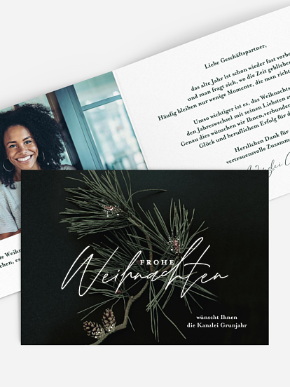 Geschäftliche Weihnachtskarte Modern Pine