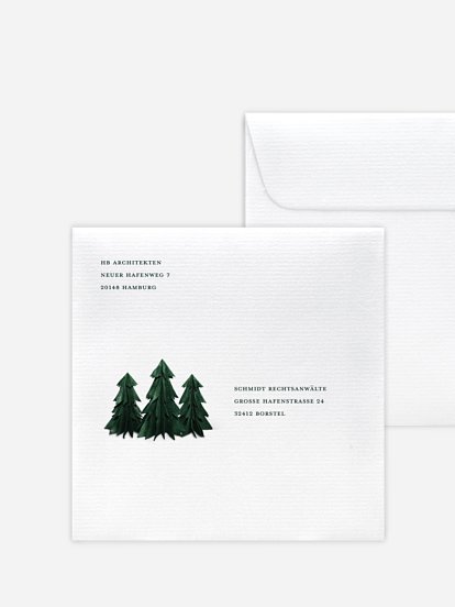 Bedruckte Umschläge geschäftl. Weihnachten Felt Forest