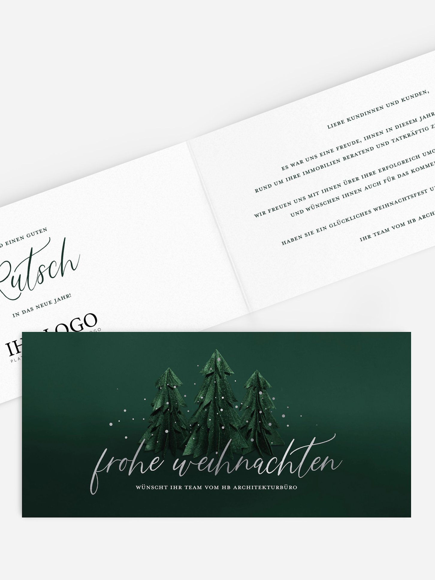 Geschäftliche Weihnachtskarte Felt Forest