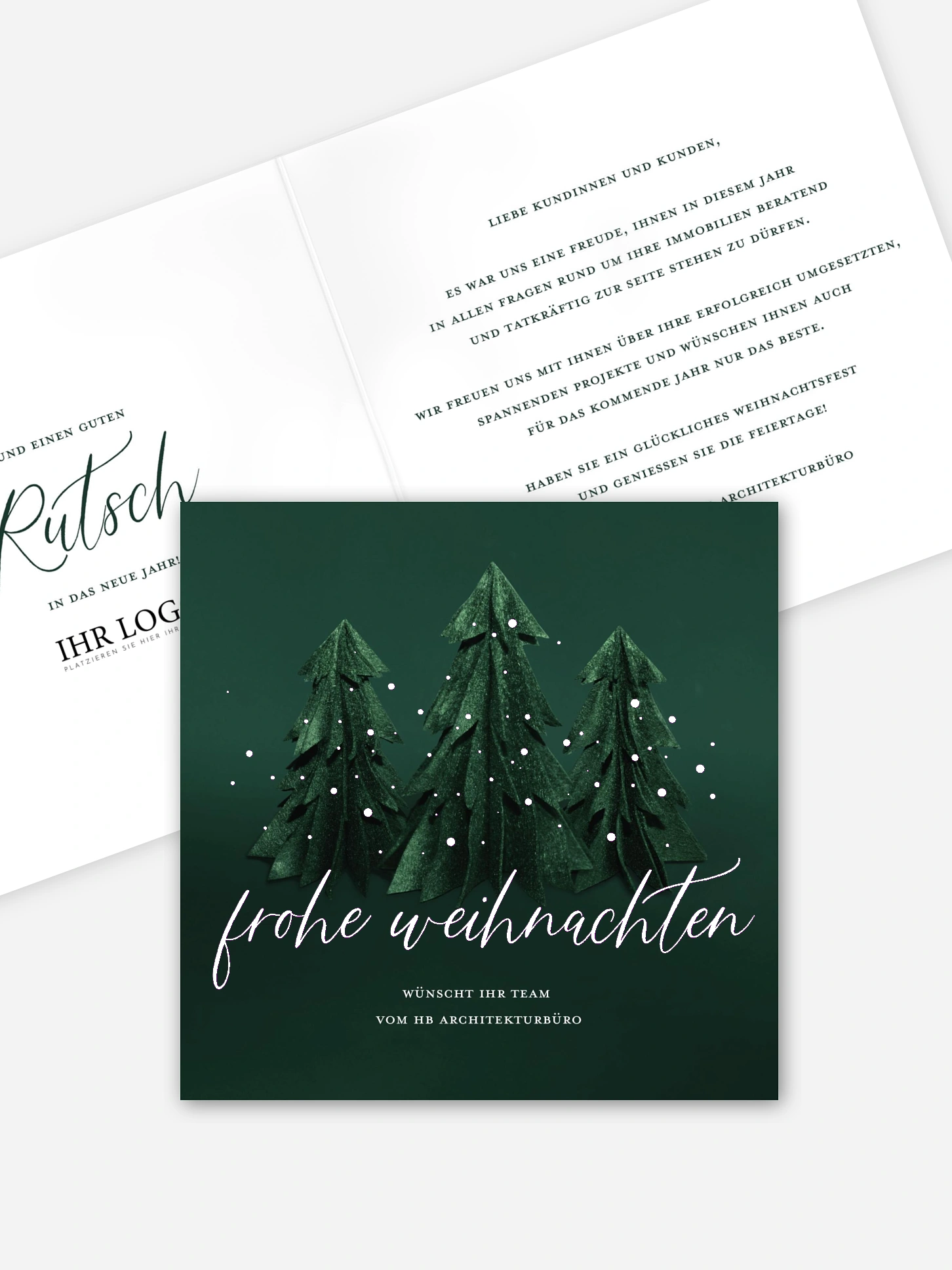 Geschäftliche Weihnachtskarte Felt Forest