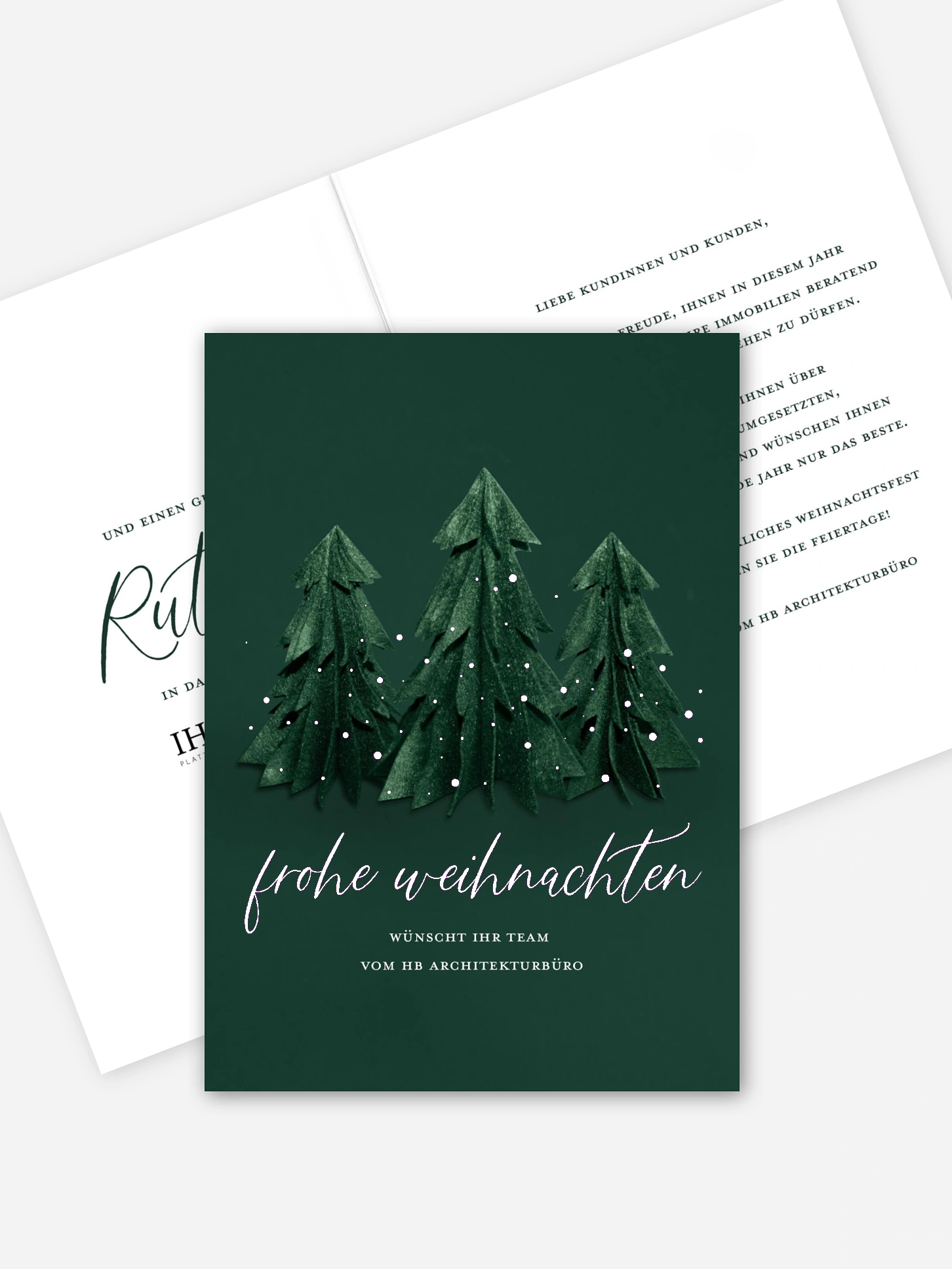 Geschäftliche Weihnachtskarte Felt Forest